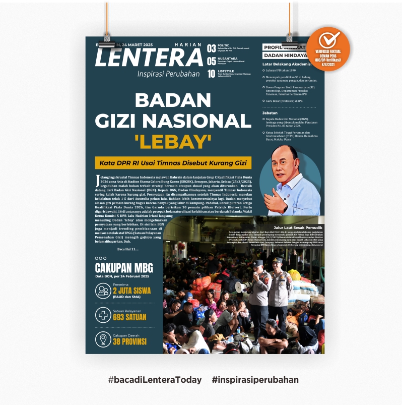 Badan Gizi Nasional 'Lebay' (Koran Senin, 24/3/2025)
