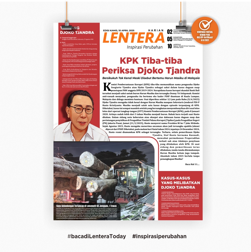 KPK Tiba-tiba Periksa Djoko Tjandra (Koran Kamis, 10/4/2025)