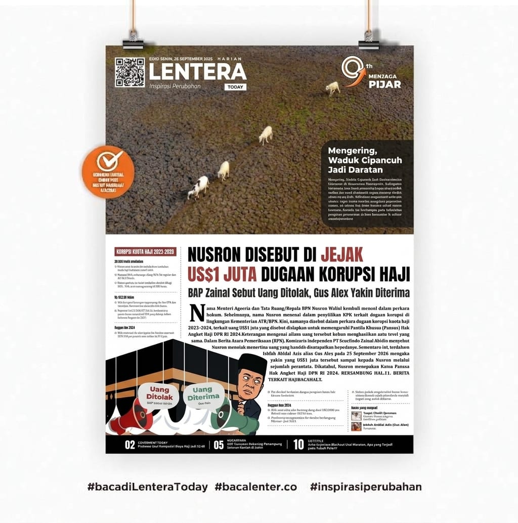 Nusron Disebut di Jejak US$1 Juta Dugaan Korupsi Haji (Koran Selasa, 29 September 2026)