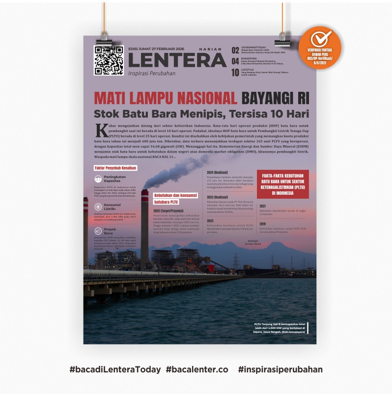 Mati Lampu Nasional Bayangi RI (Koran Jumat, 27 Februari 2026)