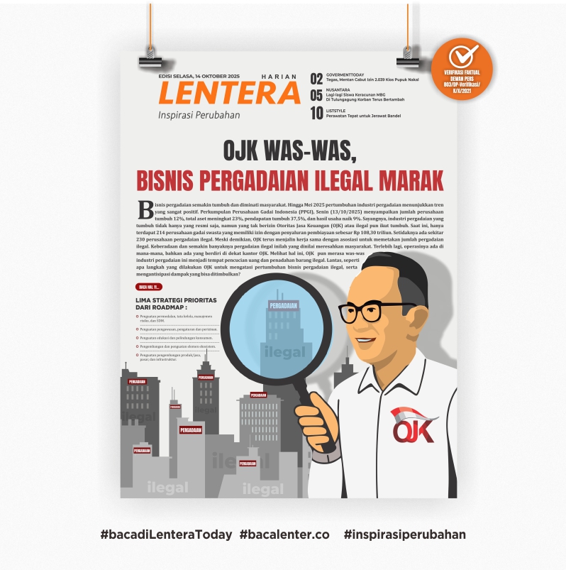 OJK Was-was, Bisnis Pergadaian Ilegal Tumbuh (Koran Selasa, 14/10/2025)