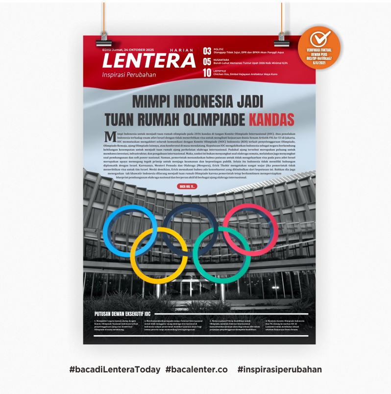 Mimpi Indonesia Jadi Tuan Rumah Olimpiade Kandas (Koran Jumat, 24/10/2025)