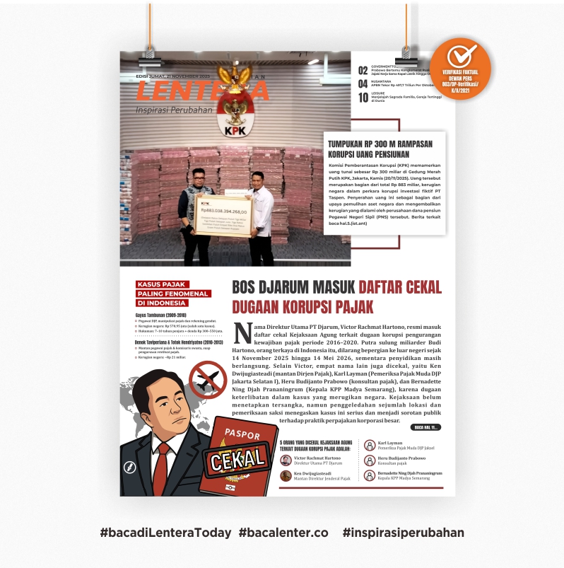 Bos Djarum Masuk Daftar Cekal Dugaan Korupsi Pajak ( Koran Jumat, 21 November 2025)