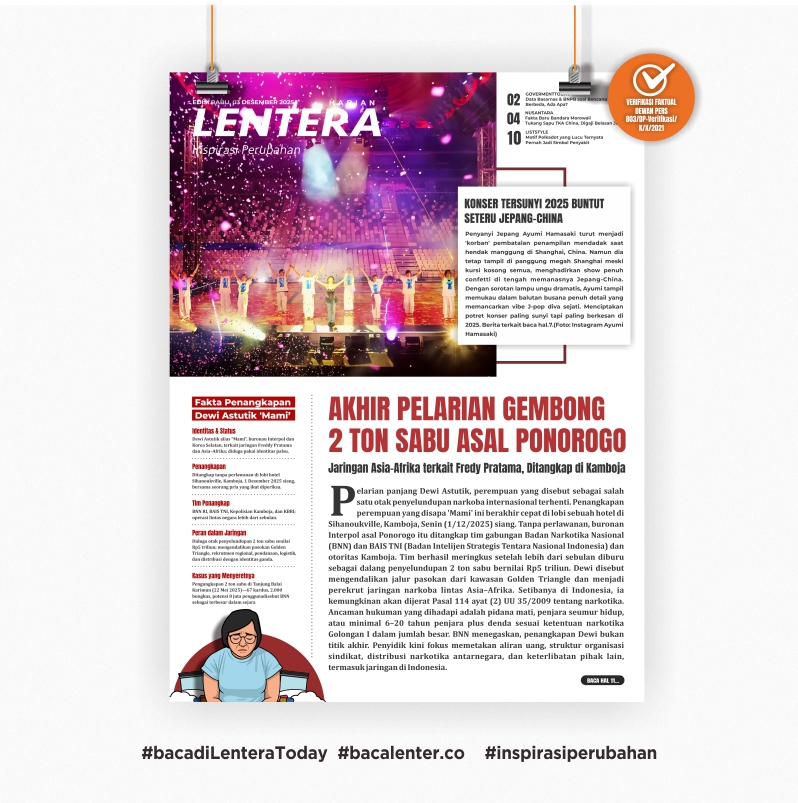 Akhir Pelarian Gembong 2 Ton Sabu Asal Ponorogo (Koran Rabu, 3 Desember 2025)